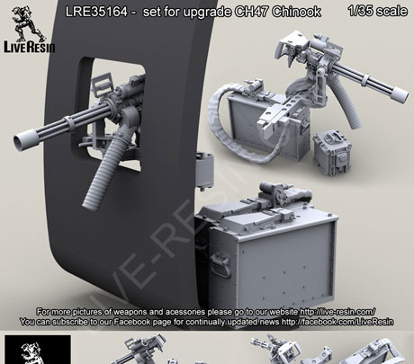 Live Resin 1/35 LRE-35163 CH47 Chinook Door M134D Minigun Mount 